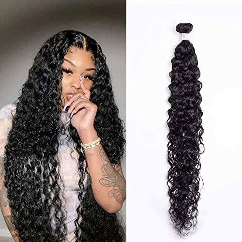 Brazilian Water Wave Bundle 10A Wet and Wavy Human Hair 1 Bundle Weave 100% Unprocessed Virgin Remy Curly Hair Weave Bundle (36 Inch)