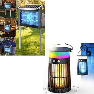 Solar Bug Zapper Outdoor 5-in-1 & Waterproof Portable Fly Zapper for Patio Yard Home Garden Camping