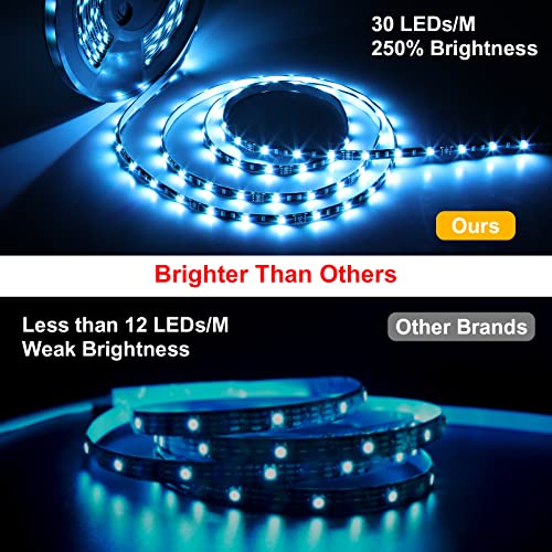 Image of MIHEAL 5050 RGB Black PCB LED Strip 32.8Ft 300Leds Waterproof Kit | Comes with IR remote and power supply, flexible light tape for truck, kitchen, bedroom & indoor home decor
