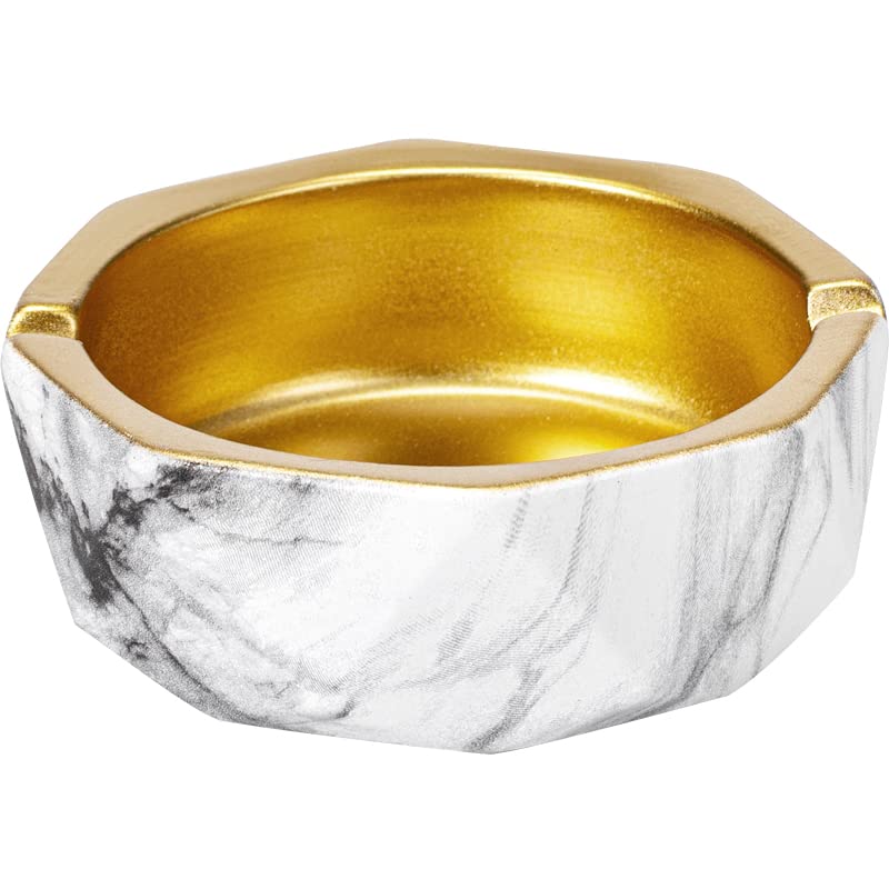 JAMEND CLXP Ceramic Ashtray, Gray Cigarette Ash Tray, Marbled Home, and Office Decoration with Non-slip Mat, Best Gift for Husband Dad Boyfriend. Gray.