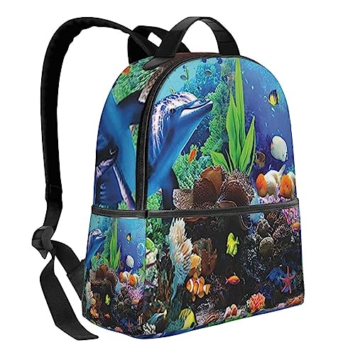 Sac à dos de voyage imprimé Vie marine résistant pour le sport - 2