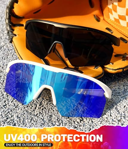 Image of Sport Polarized Sunglasses for Men and Women, Stylish and Lightweight Cycling Sunglasses with UV400 Protection
