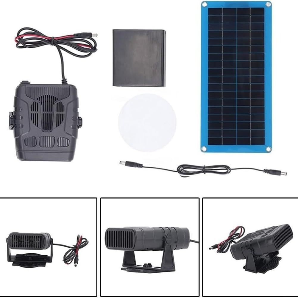 DC 12 V 30 W zasilany panelem słonecznym zimowy grzejnik elektryczny suszenie i ogrzewanie wentylator ogrzewacz samochodowy grzejnik na zewnątrz