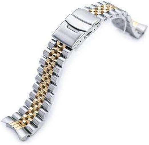 Cinturino per orologio Strapcode 22mm Super Jubilee in acciaio inossidabile  316L, solido per Seiko SKX007, oro bicolore IP : Amazon.it: Orologi