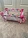 Chyyeerkidd Toy Baby Doll Crib for 18'' Dolls, Cute Pink Heart Designed Baby Doll Bed with Carry Bag, Toy Crib Doll Furniture for 3 Years+ Girls