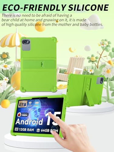 Coque TABWEE T80 10.5 silicone vert avec support réglable - 2
