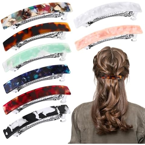 TIESOME 8PCS Tortoise Shell Hair Barrettes Cover