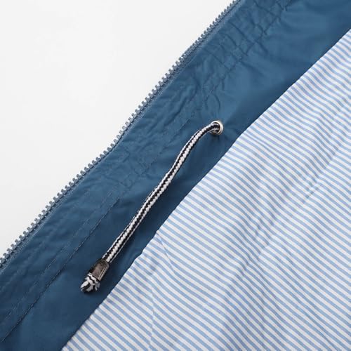 Abrigo impermeable para mujer largo con capucha y cremallera de invierno 7