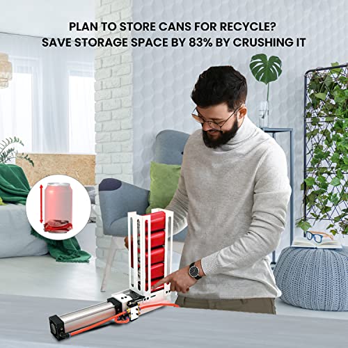 Pneumatic Can Crusher Air Can Crusher Pneumatic Air Crusher With Multiload Adjustable Aluminum Frame Capacity 6 Cans Heavy Duty Can Crusher Works With Air Compressor Can Crusher For 12Oz 16Oz Cans #TOP3