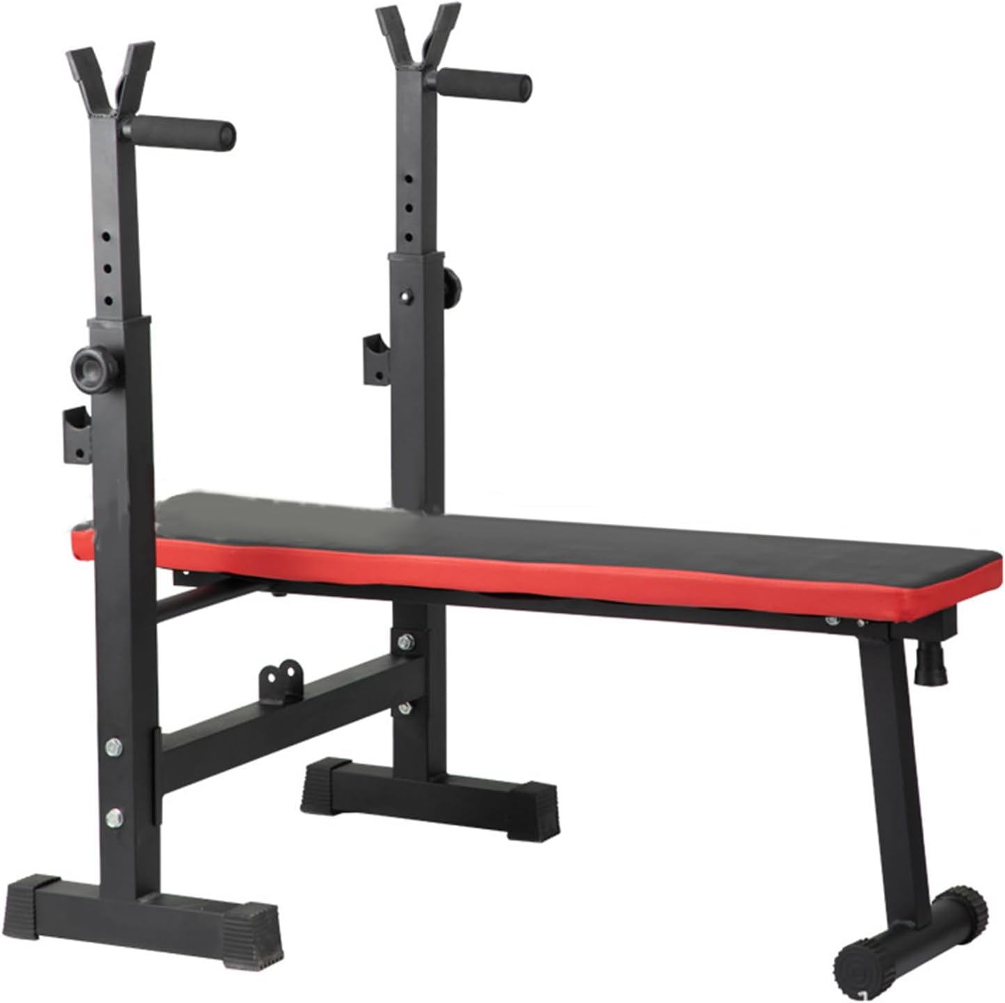 Bench Press Rack, Adjustable Weight Bench with Barbell Rack, Weight Lifting Bench Press for Home Gym, Strength Training Workout Bench, 48.27" x 25.61" x 44.72"