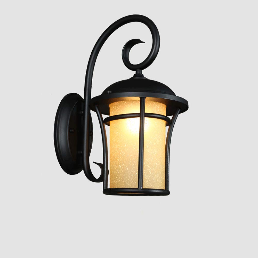 HYJAUSXB Wall Lamps Sconces Outdoor Waterproof Metal Wrought(Noir)