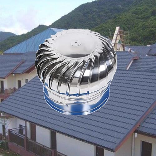 304 Stainless Steel Roof Ventilator 16in | Low Noise Roof Mount Attic Vent Cap | No Electricity Required | Outdoor Use for Houses & Farms | Leak-Proof Design
