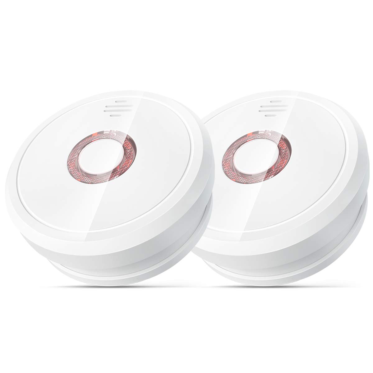 Smoke Alarms for Home 2 Pack, Isafenest Smoke Alarm 10-Year Sensor/5-Year Battery Fire Alarm with LED Indicator and Silence Button, Photoelectric Fire Alarm Battery Operated