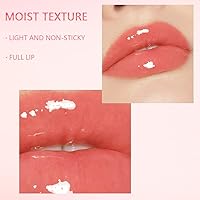 Vista 2 de Mysense Aceite de brillo labial para labios, brillo labial hidratante transparente tintado, hidratante labial brillante para cuidado de labios