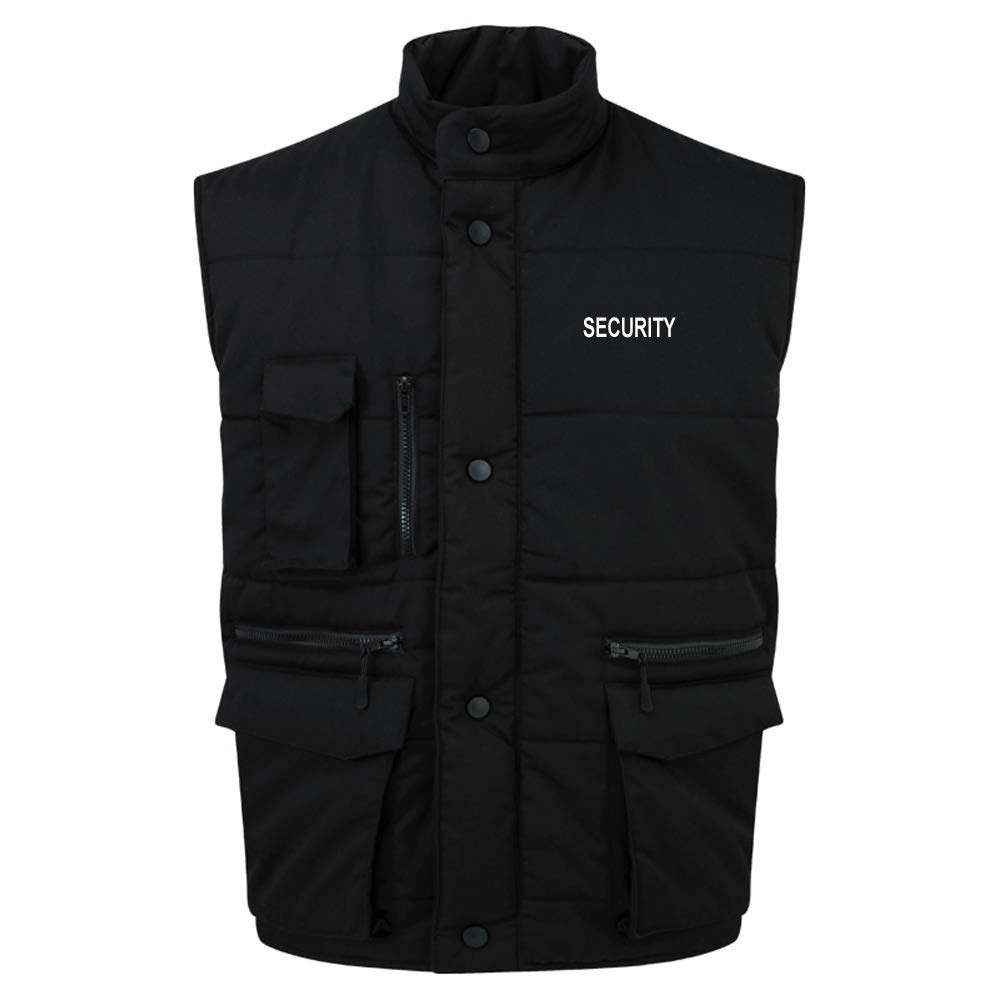 Workwear World Unisex Black 'Security' Embroidered Doorman Bouncer Padded Bodywarmer (, Xxl)