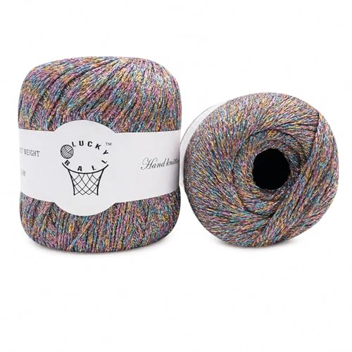 Image of 80g Sparkle Silver Lurex Thread Shining Yarn, Metallic Crochet Thread Yarn for Crocheting, Sparkle Metallic for Knitting Clothes, Car Charm, Keychain Charm(Neon)