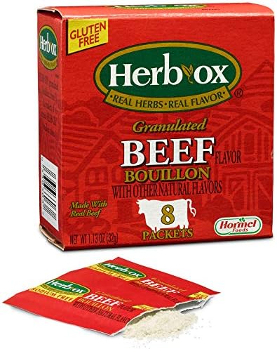 Herb-Ox Instant Broth & Seasoning Granulated Beef Bouillon Packets, 1.1 Ounce