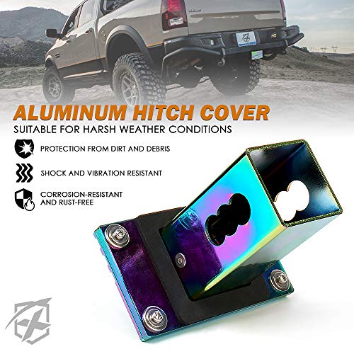 Xprite Aluminum Trailer Hitch Cover, 2" Inch Tow Rear Receivers Plug Covers, Usa American Flag Metal Emblem Guard For Trucks Pickup Cars Suv - Neo #TOP4