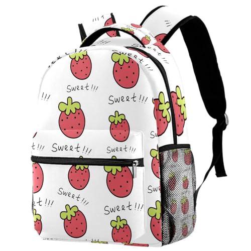 Sac de voyage décontracté imprimé fraise pour les sorties de weekend