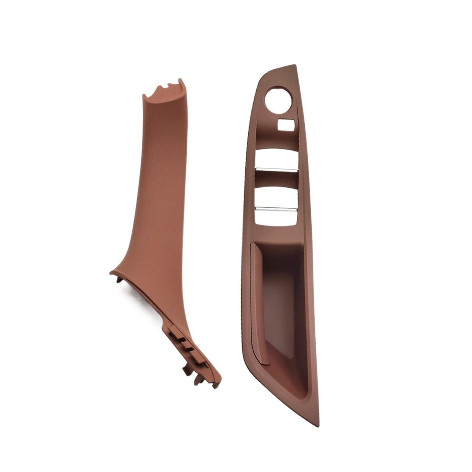 OEXRIGRU Car Interior Door Handles for BMW F10 F11 F18 520 523 525 RHD Right Hand Driver Car Interior Door Window Switch Cover(RHD Brown 2pcs)