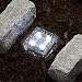 Solar Brick LED Landscape Light, Cool White, 4x4 Square Cube, Glass, Waterproof, Outdoor Use, Solar Panel & Rechargeable Battery Included