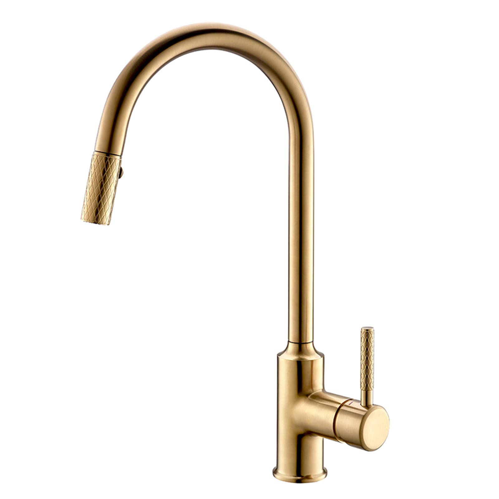 Robinet de cuisine en laiton massif or robuste avec mitigeur eau chaude et froide durable