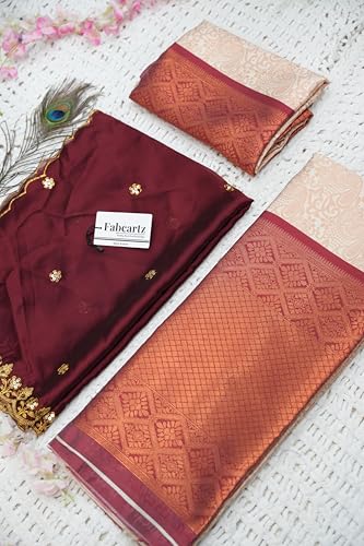 Image of Fabcartz South Indian Half and Half Saree For Women
