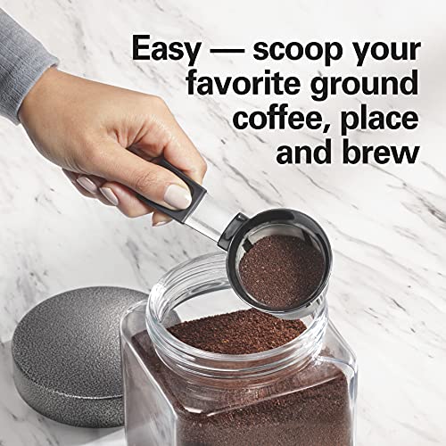Hamilton Beach 49987 The Scoop Single Serve Coffee Maker & Fast Grounds Brewer For 8-14Oz. Cups, Brews In Minutes, 40Oz. Removable Reservoir thumb #1
