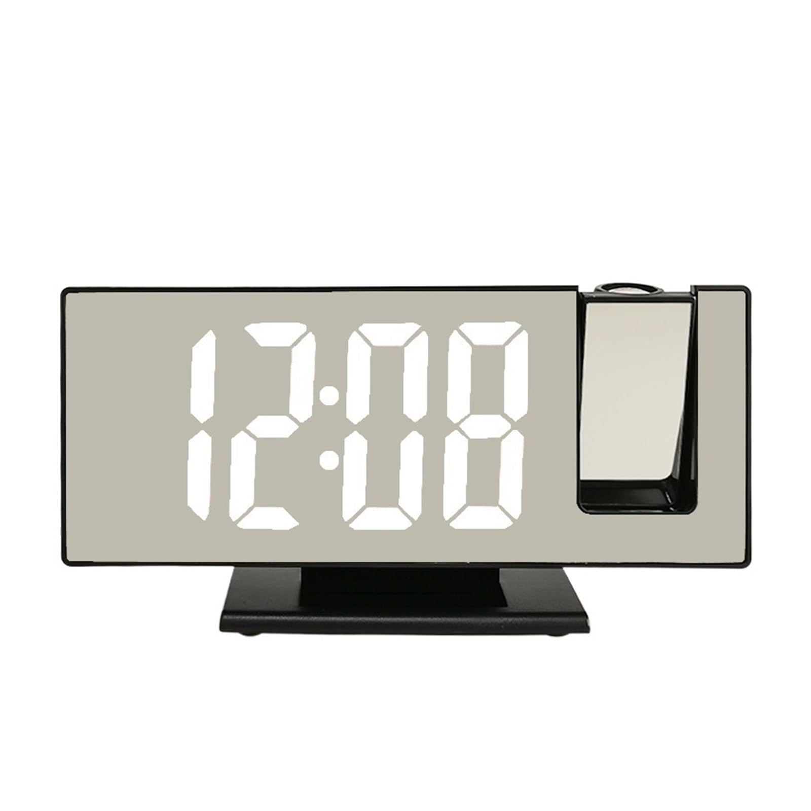 Reloj Proyectable con Espejo Led, Despertador Digital, Mesa De Escritorio Eléctrica, Mesita Noche, Alarma Electrónica Tiempo Proyección ProyeccióN Clara(Clock 4)