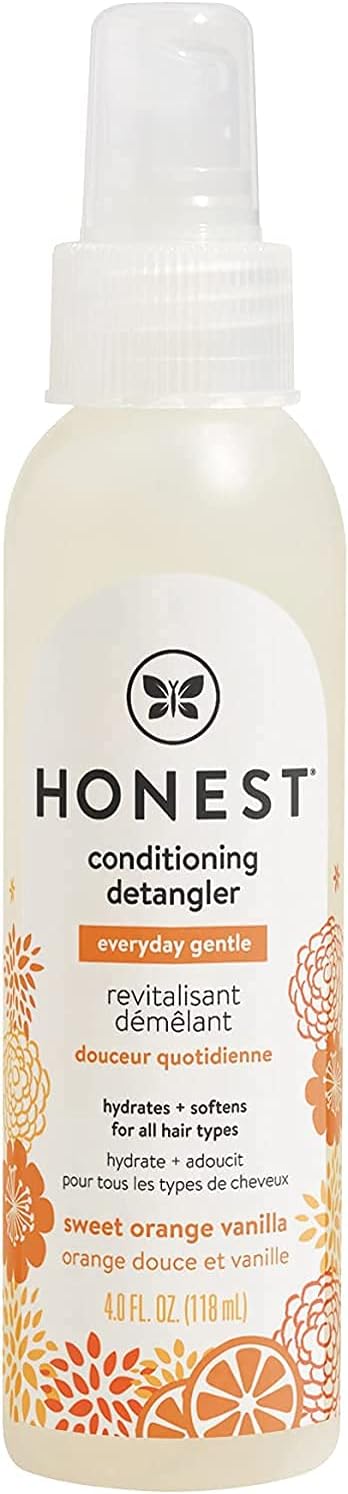 The Honest Company Sweet Orange Vanilla Conditioning Detangler, Lightweight Leave-in Conditioner & Fortifying Spray, Paraben and Synthetic Fragrance Free, Plant-Based, VEGAN, 4 fl oz-1