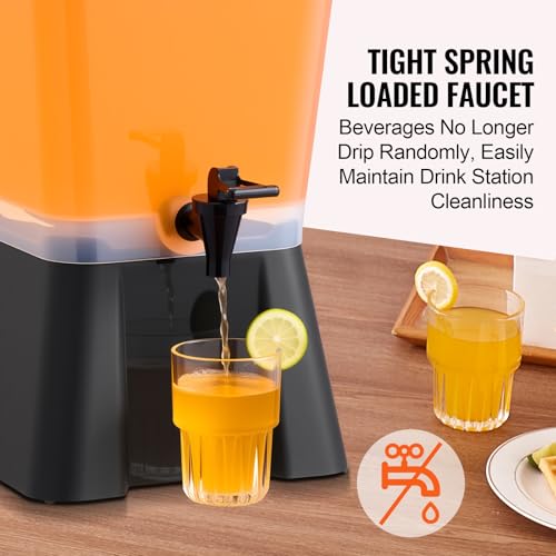 Image of VEVOR Beverage Dispenser, 5 Gallon Drink Dispenser for Parties, Plastic Juice Dispensers with No-Drip Spigot, Iced Tea Lemonade Juice Water Dispensers, for Restaurants, Hotels, Parties