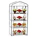Mała szklarnia 4 Tier Mini Garden Cold Frame z 4 półkami, wodoodporną osłoną z siatki PE, zwijanymi drzwiami na zamek błyskawiczny i solidną stalową ramą do ogrodu i na zewnątrz 158H x 69L x 49W cm