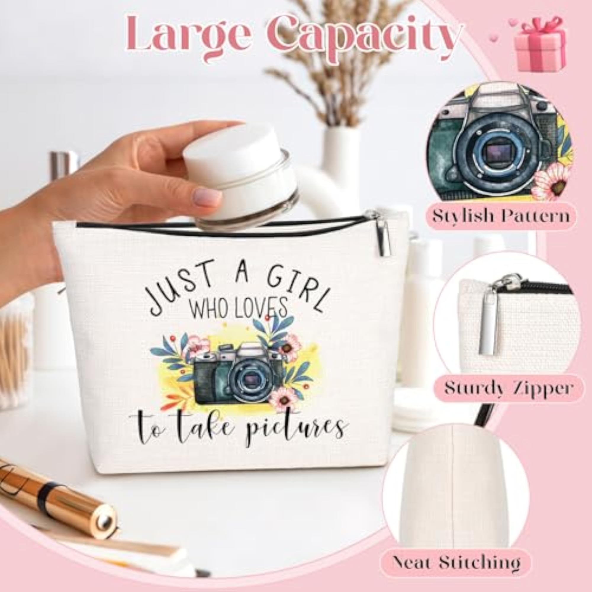 Photographers Gifts Makeup Bag, Camera Accessories Pouch