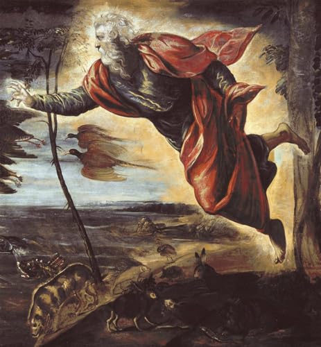 Cuadro en lienzo Domenico Robusti decoración pared salón pintura la Creazione degli animali 60x90