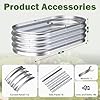 Tegarbed Galvanized Raised Garden Bed Outdoor, 4x2x1ft(2Pack) Metal Heavy Duty Planter Boxes for Gardening, Easy Assemble Bottomless Small Oval Plant Container Kit for Vegetable, Flower, Fruit, Silver #4