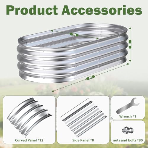 image for Tegarbed Galvanized Raised Garden Bed Outdoor, 4x2x1ft(2Pack) Metal He