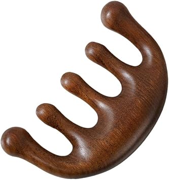 Scalp massage comb, push massage comb, sandalwood comb, scalp massager, anti-static, meridian scalp acupressure, multi-functional, for scalp, neck, face, quality natural wood