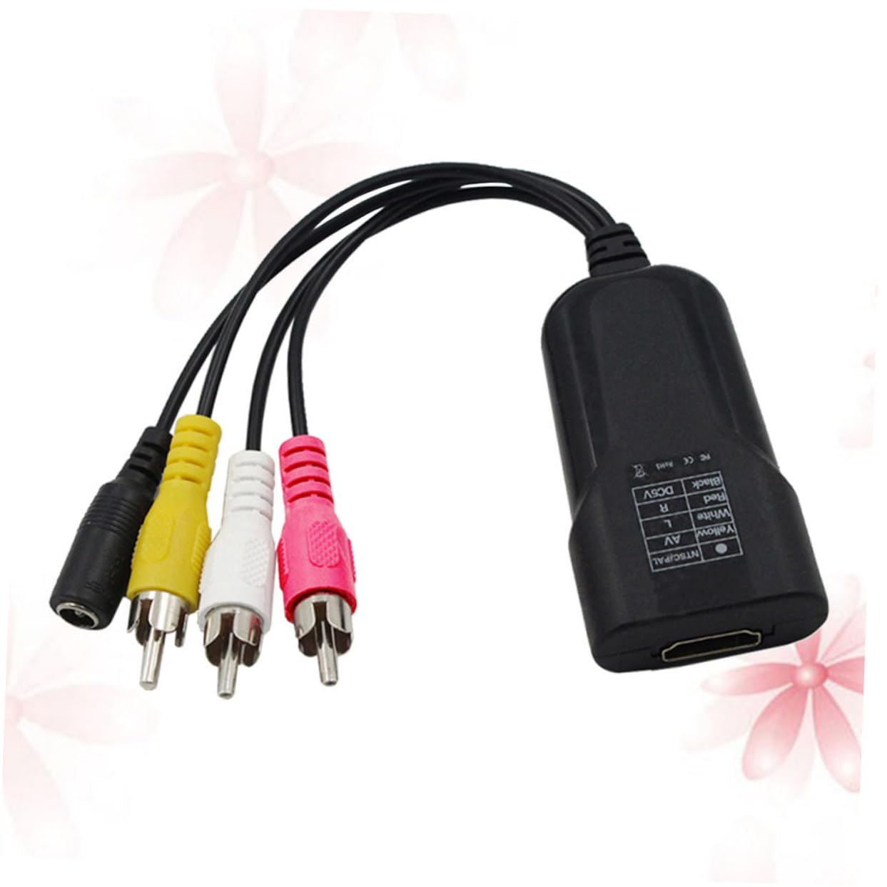 SHINEOFI 2 Pezzi Convertitore Compatto con Ntsc Adattatore Video Alimentazione per Tv e Dvd Facile Usare e Portatile