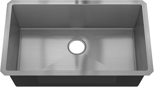 Miniatura 6 de Sinber HU3018S - Fregadero de cocina de 30 x 18 x 10 pulgadas con acabado satinado de acero inoxidable 304 de calibre 18
