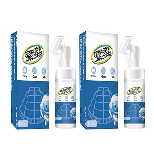 Downwear Detergent,Down Jacket Laundry Detergent,Down Jacket Cleaner Spray,Laundry Detergent for Down Jackets,Down Jacket Dry Cleaning Agent,Spray Down Jacket Wash-Free, with a Brush Head 120ml (2 Pcs)
