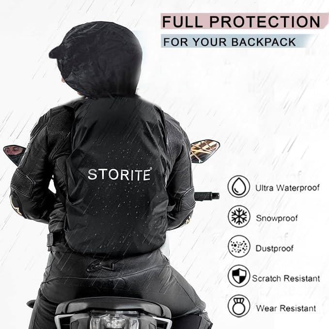 Image of Storite Backpack Rain Cover Waterproof, Hood Version 5Pack | 30L-35L Capacity, For Travel Bags