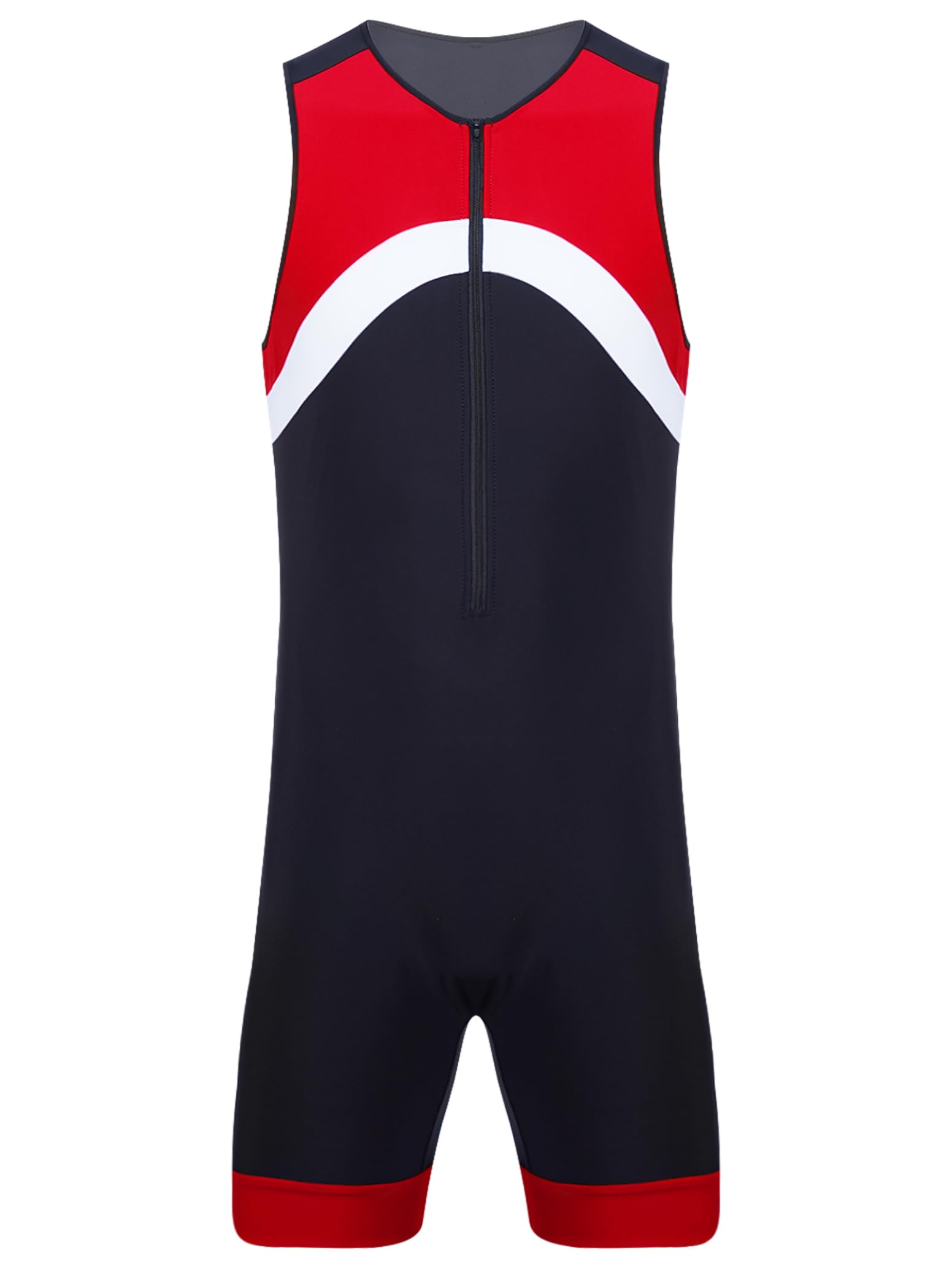 inlzdz Maillot De Bain Une Pièce Homme Séchage Rapide Combinaison De Bain sans Manches Zip Vêtement Plage Combinaison Surf Rash Guard Wetsuit