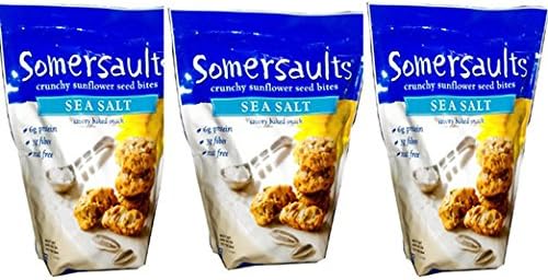 Somersaults Sunflower Seed Bites - Sea Salt, Pack of 3, 6 Oz. Each