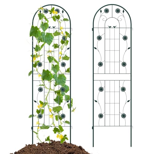 GOPLUS Lot de 2/4 Treillis Jardin pour Plantes Grimpantes, Treillis pour Plantes 1,8M/2,2M en...