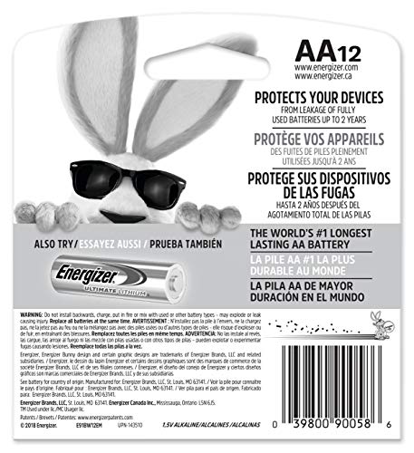 Image of Energizer MAX AA Batteries, Double A Alkaline Batteries, 12 Count (Pack of 2)