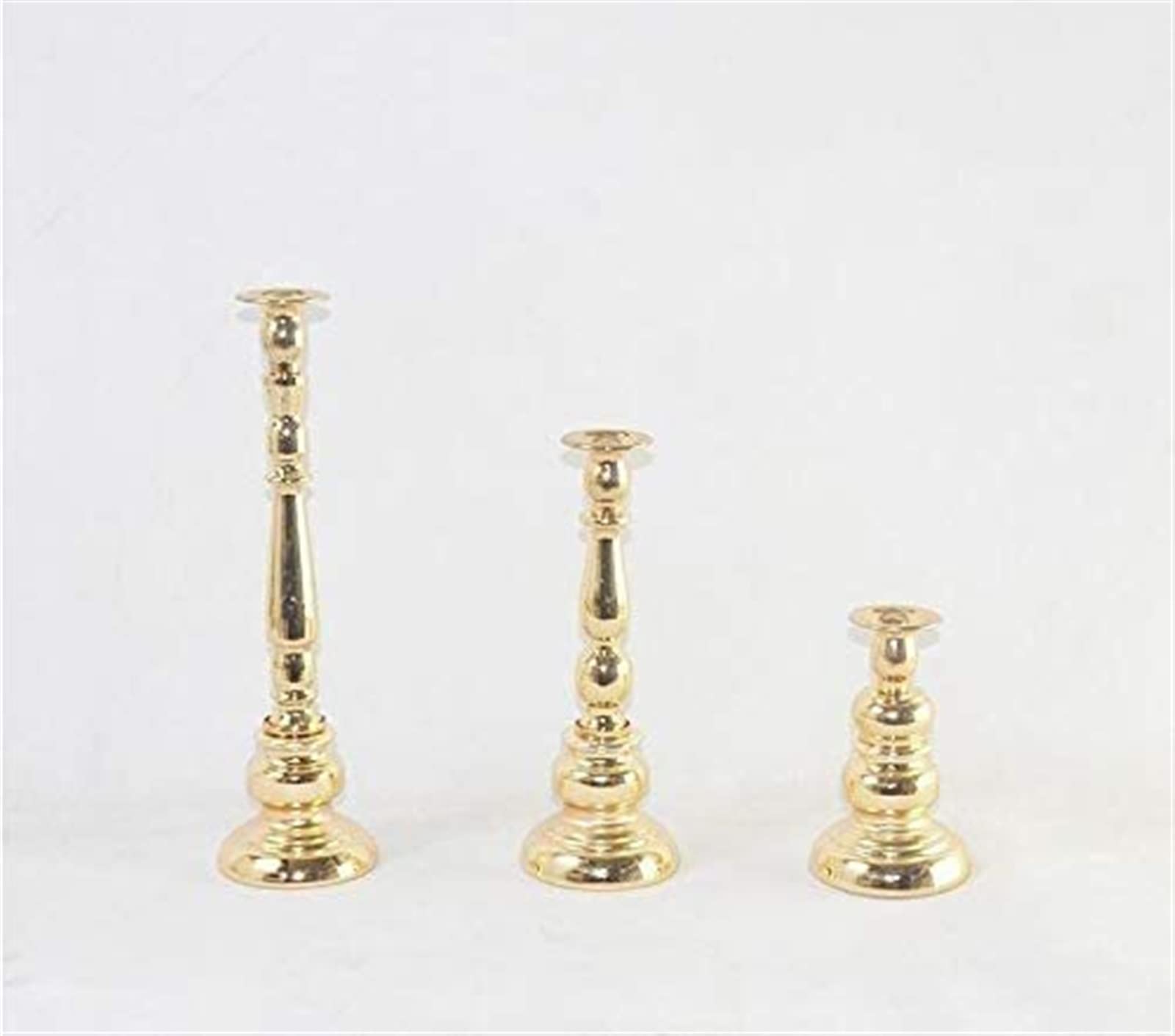 Elegantes 3-teiliges glänzendes europäisches Kerzenhalter-Set – stilvolle Kerzenständer für romantische Abendessen, Hochzeiten, Heimdekoration und Hotelatmosphäre, perfekt für Kerzenlicht