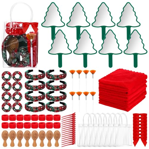 Honeydak 96 Pcs Christmas Spa Party Supplies 8 Sets Christmas