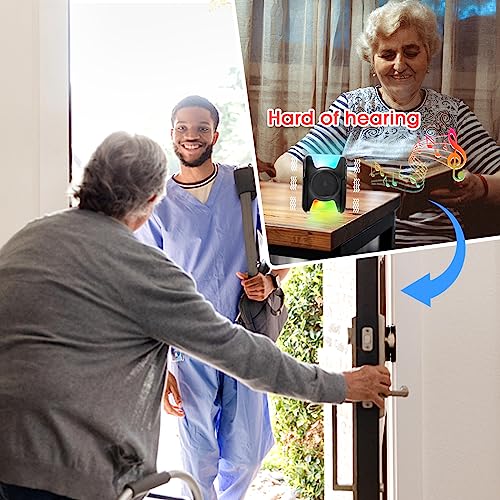 Calltou Hearing Impaired Doorbell 1000Ft Wireless Battery Operated Door Bell With Vibrating Flashing Light Avoid Scare Others For Deaf At Home Office 2 Call Buttons 2 Portable Receivers thumb #2