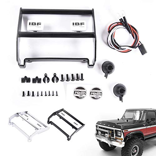 Preisvergleich Produktbild ningxiao586 RC Car Frontstoßstange, Edelstahl Frontstoßstange mit LED-Licht mit Fernbedienung Crawler Kompatibel für Ford Traxxas TRX4 Bronco 82046-4