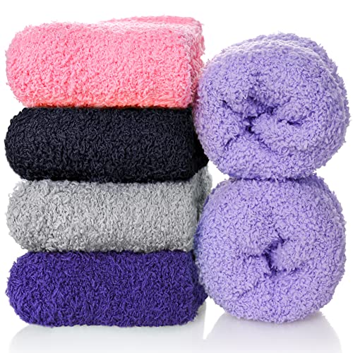 Image of MQELONG Womens Super Soft Fuzzy Cozy Home Sleeping Socks Microfiber Winter Warm Slipper Socks